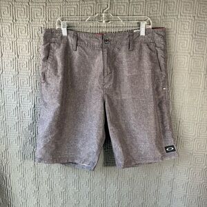 Oakley Shorts Mens 36 Grey Gray Button Board Chino